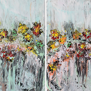 Цветочная рапсодия. 50х70 (диптих) Акрил, холст, 2025 год